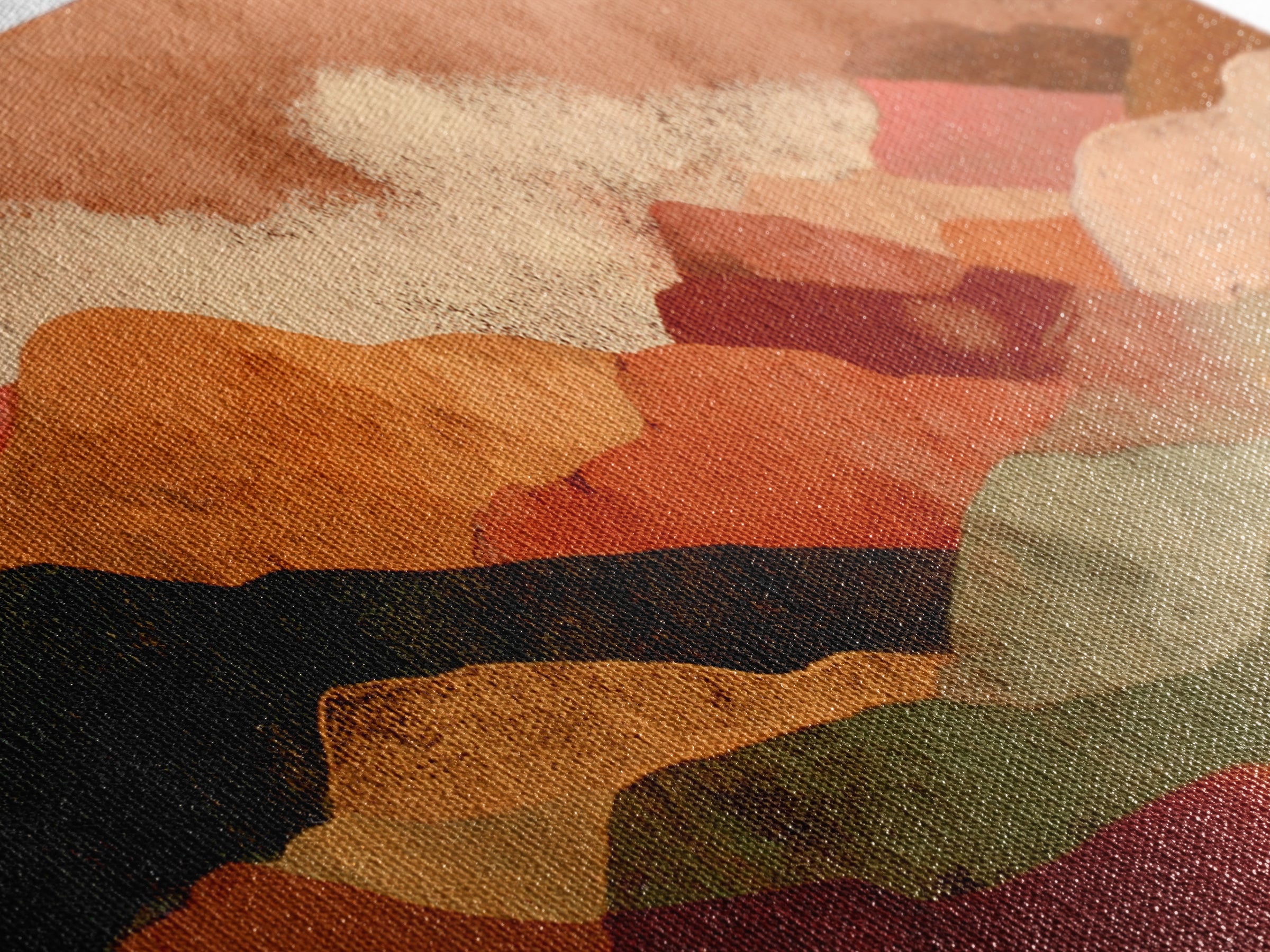 Earthy Desert Landscape Canvas Print, Living Room Art, Wall Decor, Living Room Decor, Oil Painting, Living, Abstract Art, LIR-3x1-76