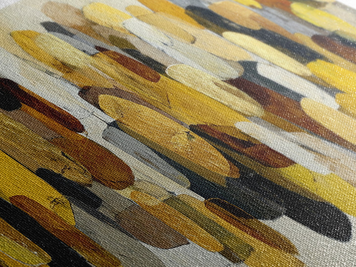 Gold Accented Abstract Brushwork Canvas Print, Living Room Art, Printable, Living Room Decor, Fine Art, Living, Printable Art, LIR-3x1-78
