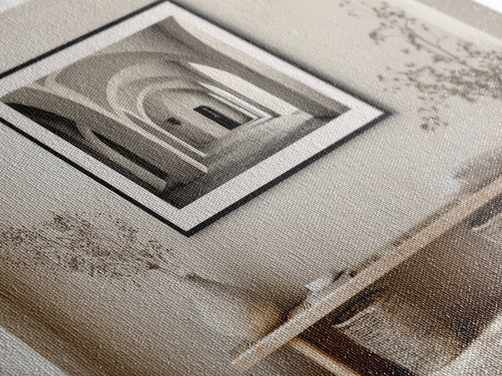 Black and White Architectural Arch Composition Canvas Print, Living Room Art, Modern Decor, Living Room Decor, Fine Art, Living, LIR-3x2-11