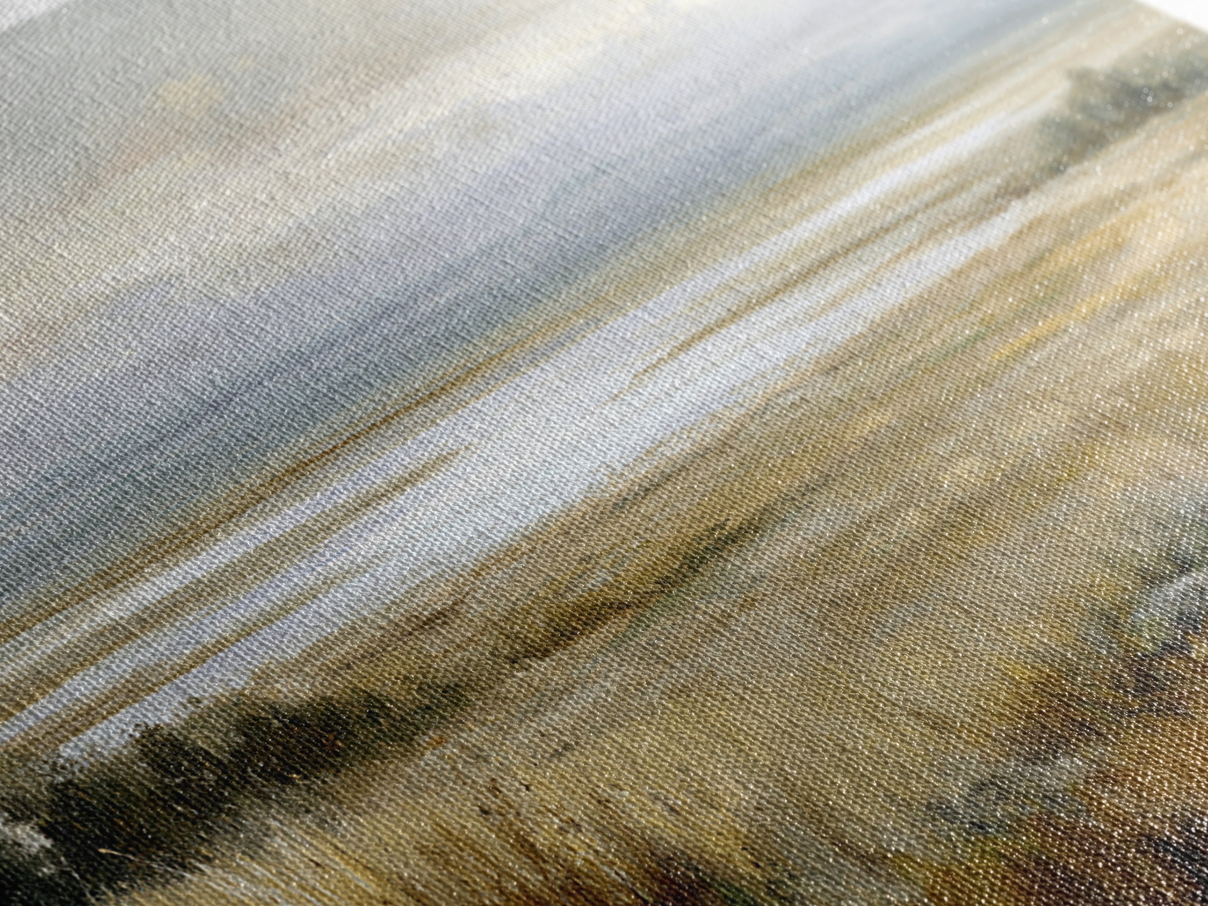Modern Landscape with Expansive Calm Sky Framed Canvas Print, Living Room Art, Art Nouveau, Living Room Decor, Fine Art, Living, LIR-3x2-55