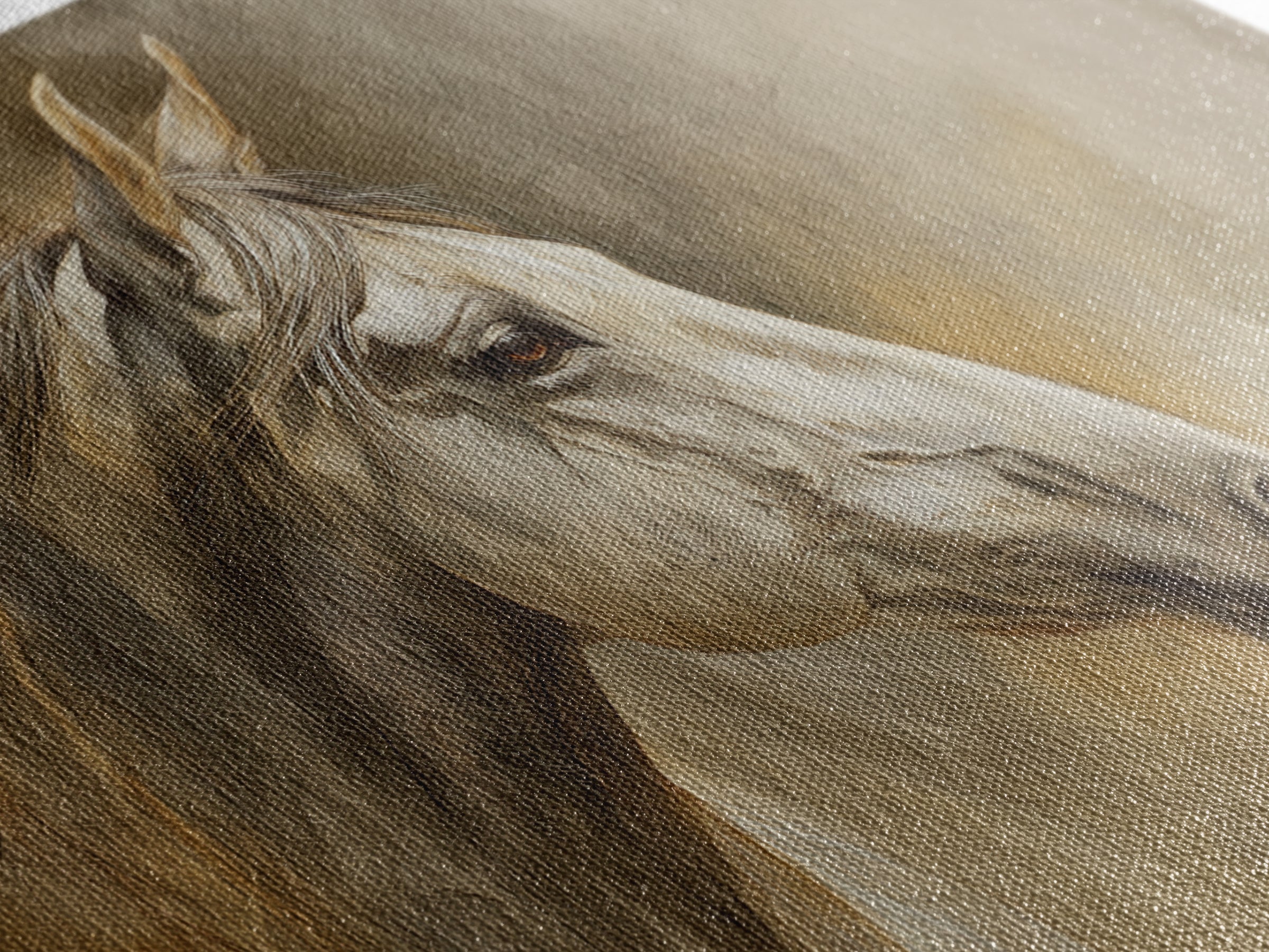 Contemporary Horse Portrait Framed Canvas Print, Living Room Art, Boho Wall Art, Living Room Decor, Oil Painting, Living, LIR-3x2-86