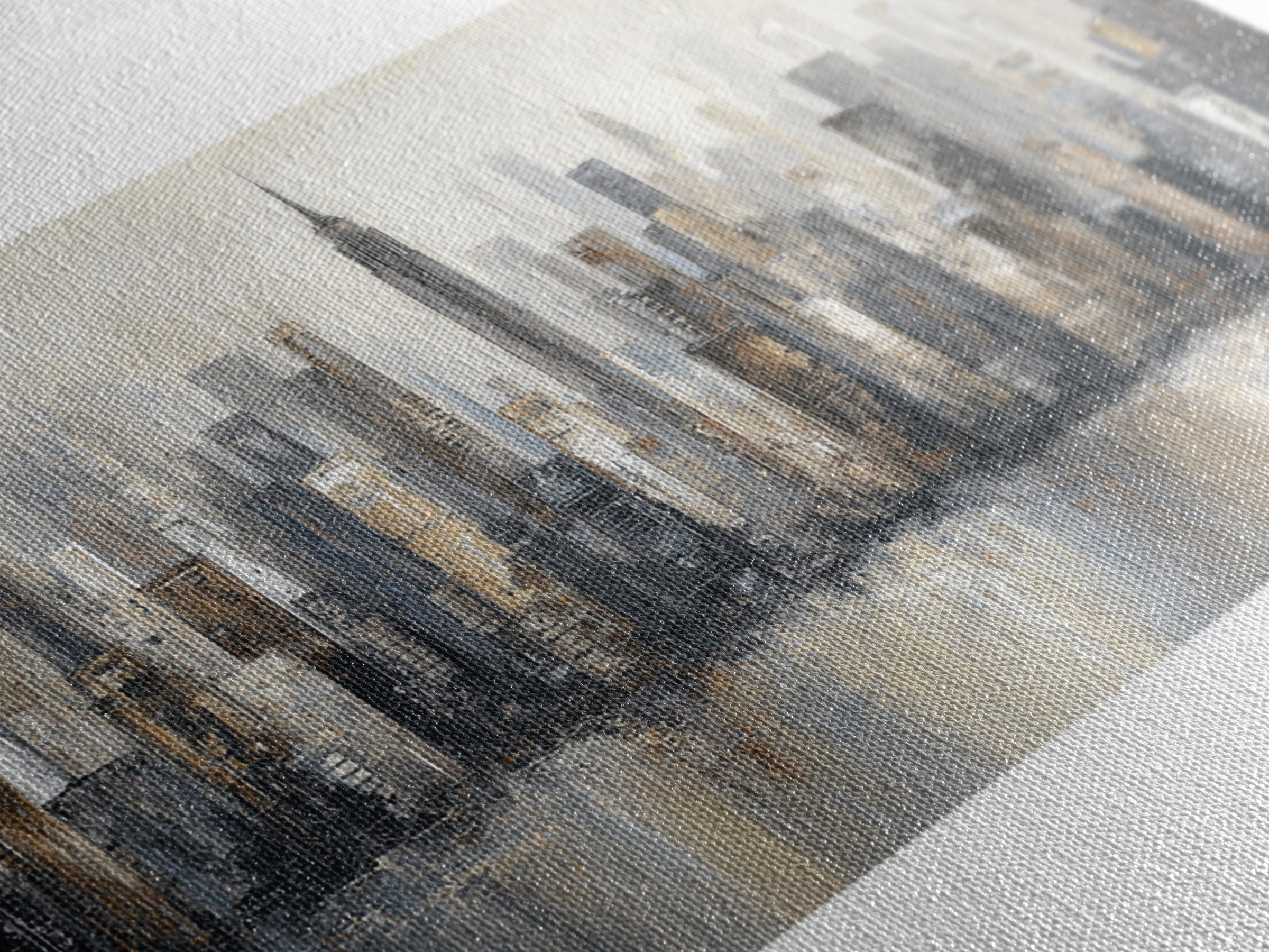 Modern City Skyline Canvas Print, Living Room Art, Modern Wall Art, Living Room Decor, Fine Art, Living, Textured Painting, LIR-3x2-98