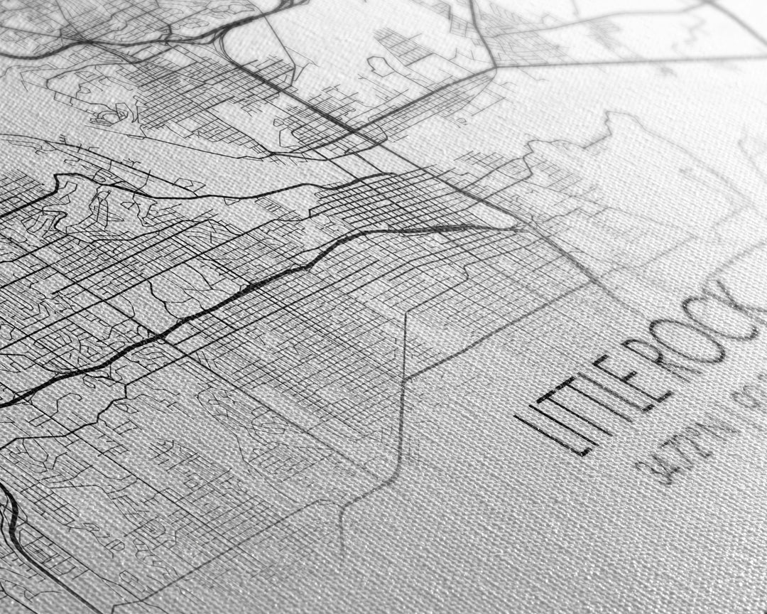 Little Rock City Map, Arkansas Map, Map Art, Modern Art, Wall Art, Canvas Art, Mother In Law Gift, Cabin Wall Décor, Farmhouse Wall Art