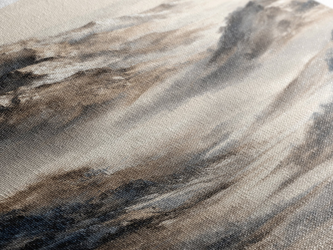 Ink Wash Mountain Symbolizing Stability Canvas Print, Law Office Art, Neutral Decor, Office Decor, Fine Art, Counsel, LOA-1x3-32