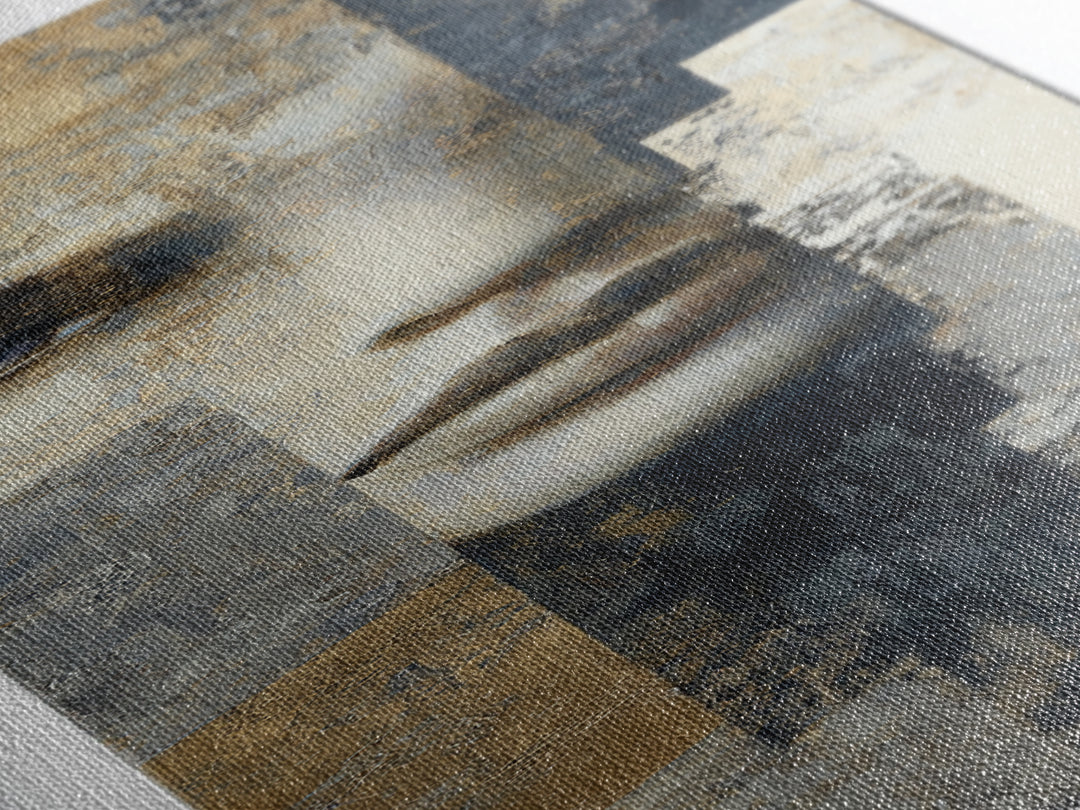 Abstract Navy and Gold Composition for Authority Canvas Print, Law Office Art, Room Decor, Office Decor, Fine Art, Counsel, LOA-1x3-40
