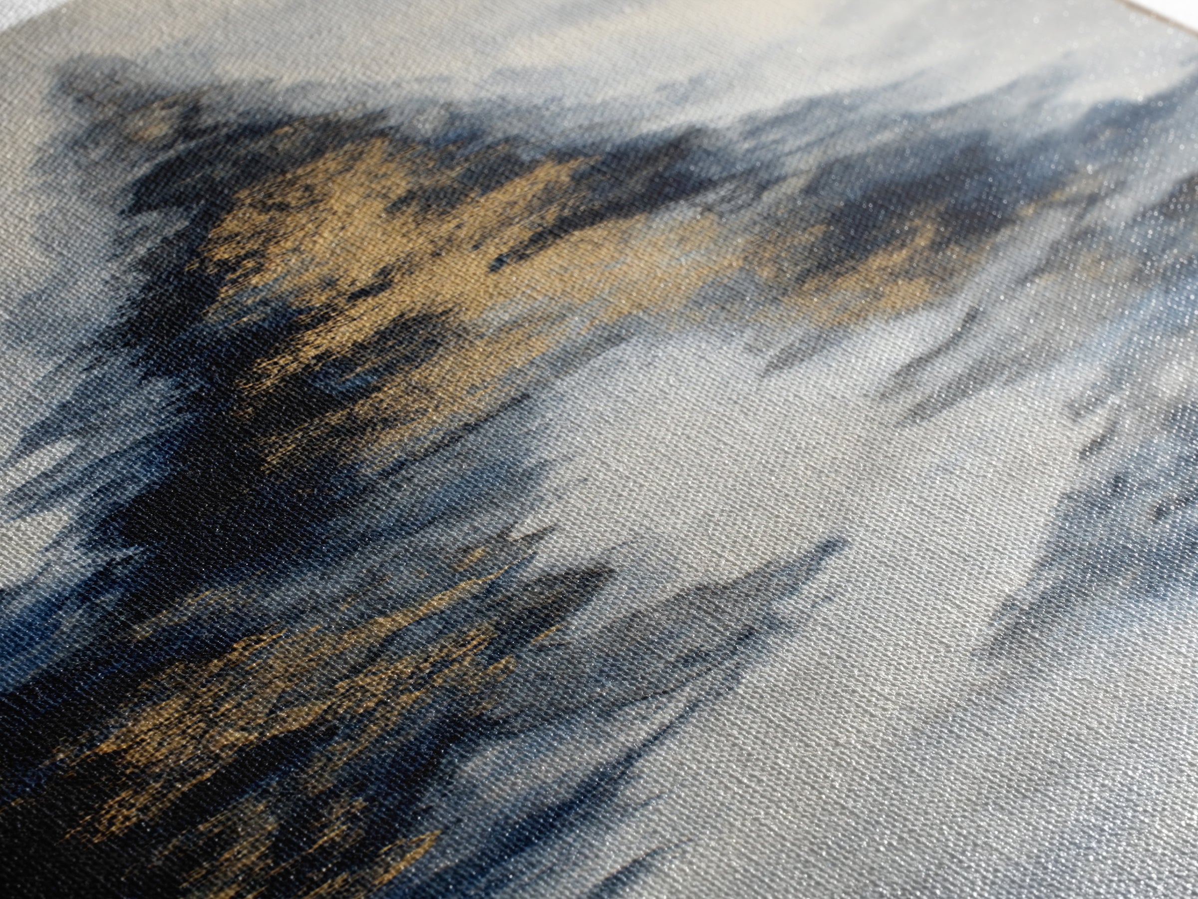 Ink Wash Mountain Symbolizing Stability Canvas Print, Law Office Art, Contemporary Art, Office Decor, Fine Art, Counsel, LOA-1x3-56