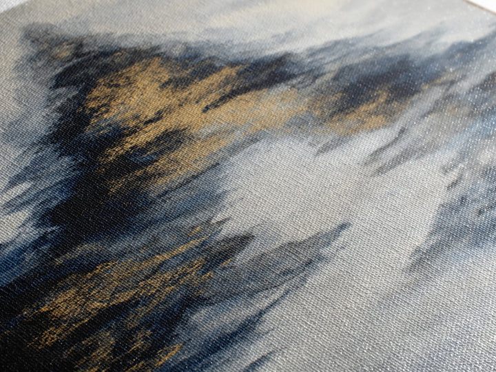 Ink Wash Mountain Symbolizing Stability Canvas Print, Law Office Art, Contemporary Art, Office Decor, Fine Art, Counsel, LOA-1x3-56