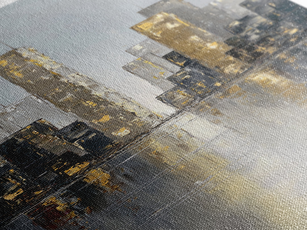 Quiet City Skyline Canvas Print, Law Office Art, Decor, Office Decor, Abstract Art, Counsel, Bookish Wall Art, LOA-1x3-72