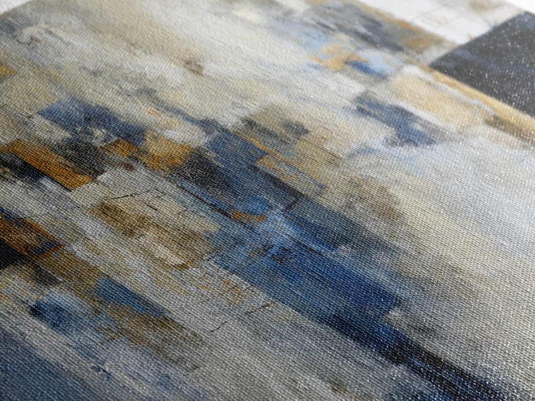Abstract Navy and Gold Composition for Authority Canvas Print, Law Office Art, Painting, Office Decor, Abstract Art, Counsel, LOA-2x1-48