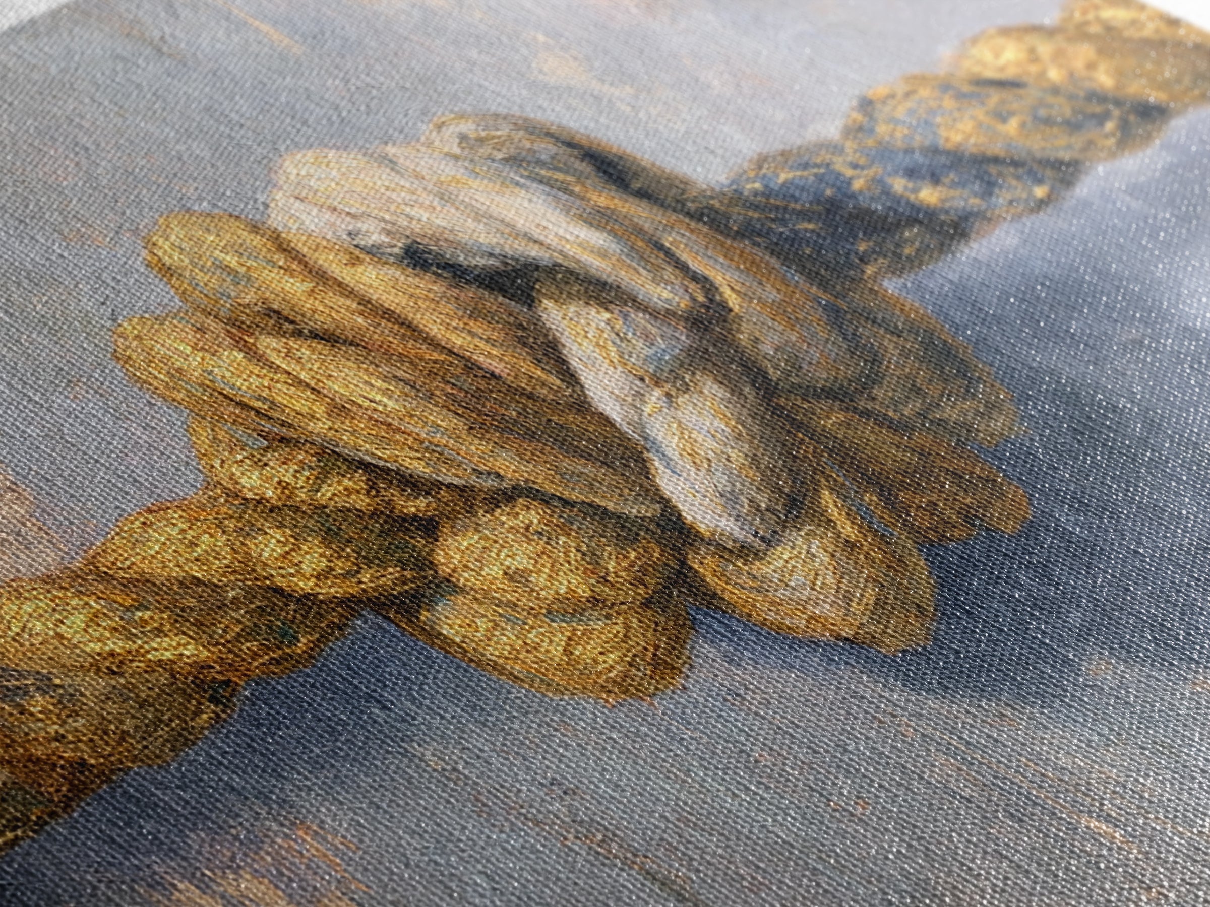 Gold Thread Knot Symbolizing Resolution Canvas Print, Law Office Art, Statement Artwork, Office Decor, Oil Painting, Counsel, LOA-2x1-62
