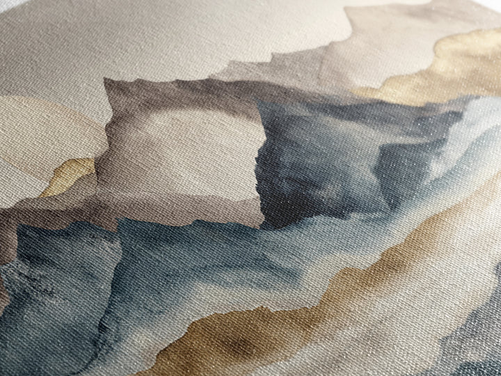 Ink Wash Mountain Symbolizing Stability Canvas Print, Law Office Art, Office Decor, Oil Painting, Counsel, Therapy Office Decor, LOA-2x1-64