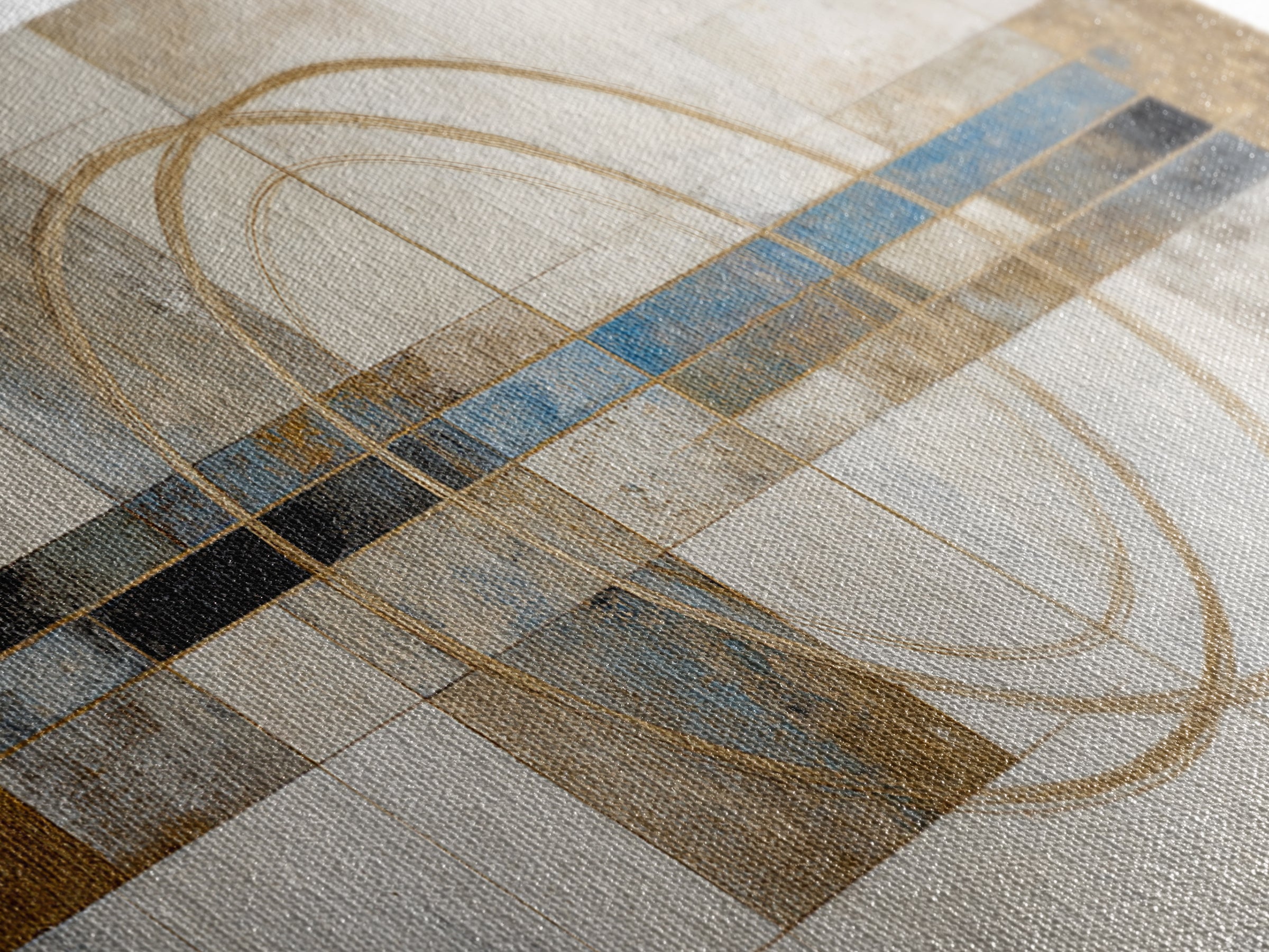 Gold Thread Knot Symbolizing Resolution Framed Canvas Print, Law Office Art, Textured Painting, Office Decor, Fine Art, Counsel, LOA-2x1-86