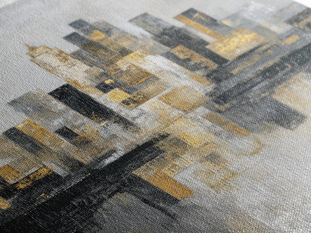 Quiet City Skyline Framed Canvas Print, Law Office Art, Lawyer, Office Decor, Abstract Art, Counsel, Neutral Decor, LOA-2x3-44