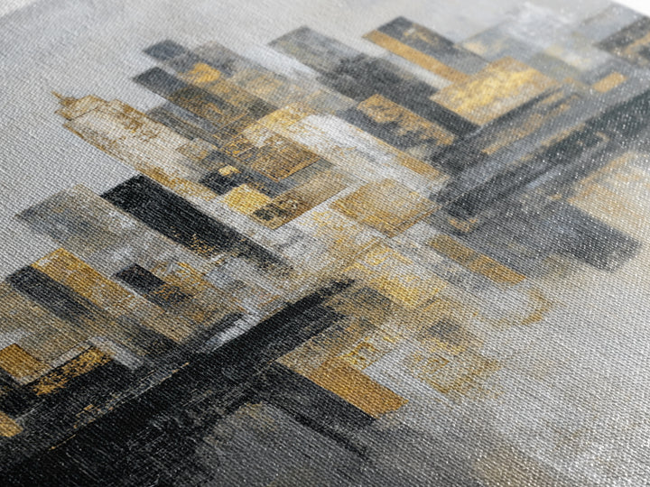 Quiet City Skyline Framed Canvas Print, Law Office Art, Lawyer, Office Decor, Abstract Art, Counsel, Neutral Decor, LOA-2x3-44
