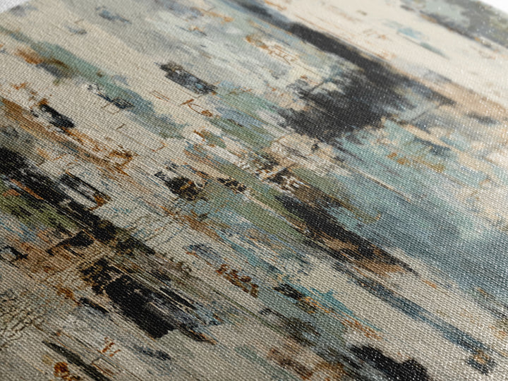 Deep Green and Walnut Toned Abstract Canvas Print, Law Office Art, Digital Prints, Office Decor, Counsel, Gifts for Lawyers, LOA-3x1-13