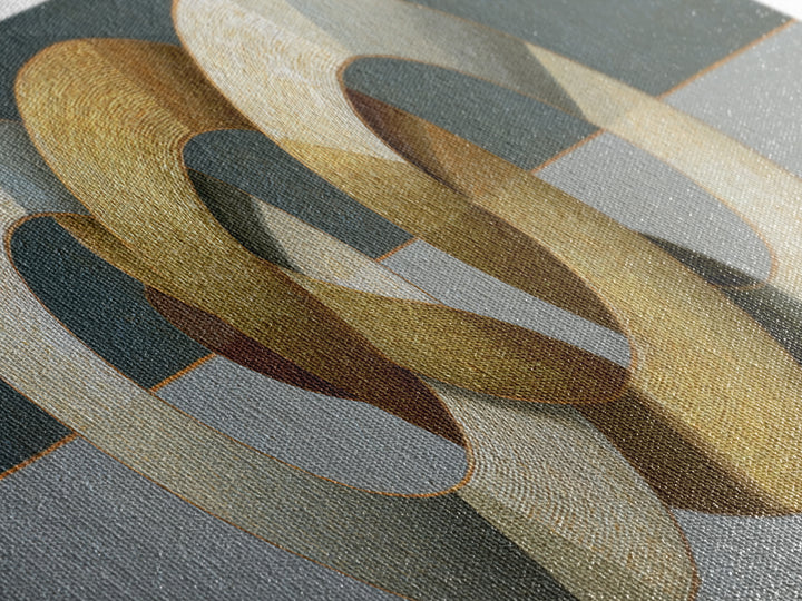 Gold Thread Knot Symbolizing Resolution Canvas Print, Law Office Art, Painting, Office Decor, Abstract Art, Counsel, Floral Art, LOA-3x1-34