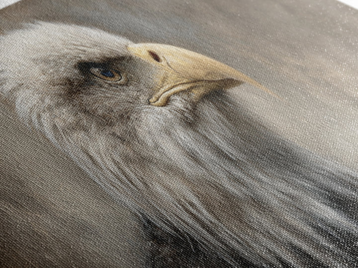 Eagle Portrait with Solemn Presence Canvas Print, Law Office Art, Poster Print, Office Decor, Fine Art, Counsel, Lawyer Gift, LOA-3x1-46