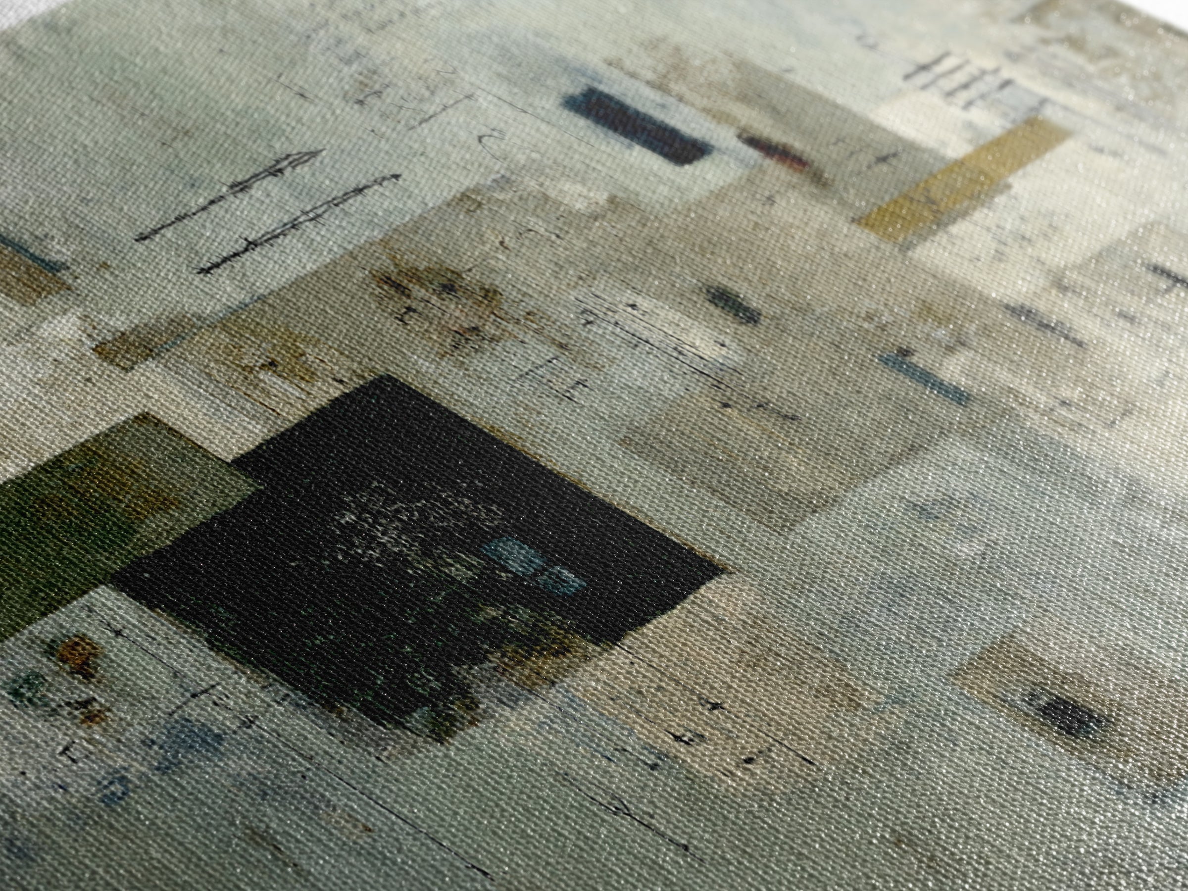 Deep Green and Walnut Toned Abstract Canvas Print, Law Office Art, Bookish Wall Art, Office Decor, Abstract Art, Counsel, LOA-3x1-61