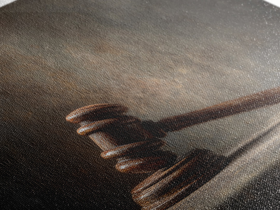 Classic Gavel Still Life Canvas Print, Law Office Art, Office Wall Art, Office Decor, Fine Art, Counsel, Butterfly Art, LOA-3x2-17