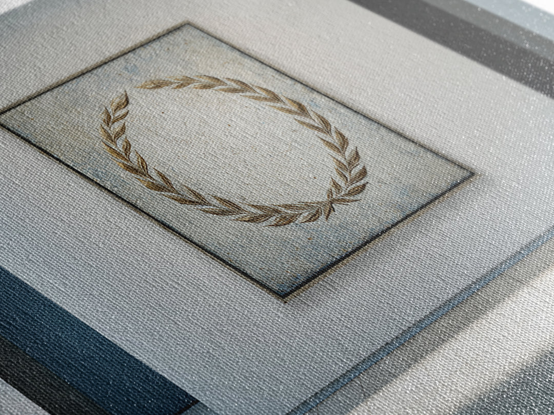 Roman Laurel Wreath Framed Canvas Print, Law Office Art, Office Wall Art, Office Decor, Fine Art, Counsel, Butterfly Art, LOA-3x2-36