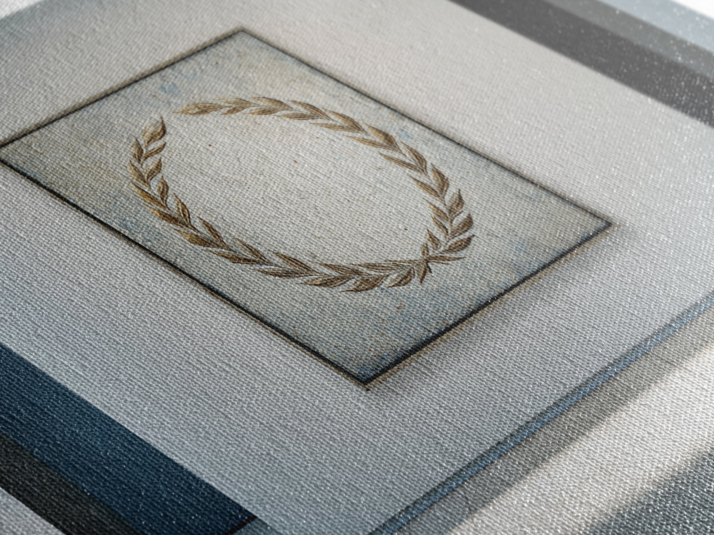 Roman Laurel Wreath Framed Canvas Print, Law Office Art, Office Wall Art, Office Decor, Fine Art, Counsel, Butterfly Art, LOA-3x2-36
