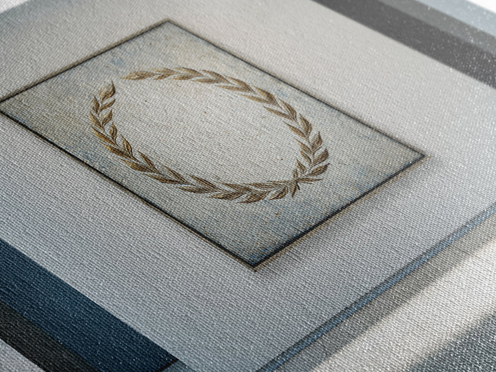 Roman Laurel Wreath Framed Canvas Print, Law Office Art, Office Wall Art, Office Decor, Fine Art, Counsel, Butterfly Art, LOA-3x2-36