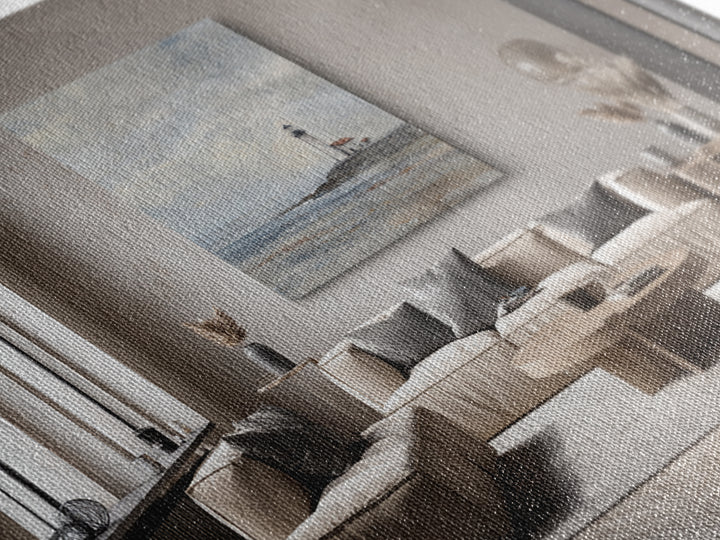 Stormy Landscape with Lighthouse as Guidance Metaphor Framed Canvas Print, Law Office Art, Law, Office Decor, Fine Art, Counsel, LOA-3x2-39