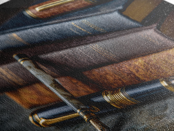 Dignified Law Books and Fountain Pen Still Canvas Print, Law Office Art, Poster Print, Office Decor, Fine Art, Counsel, LOA-3x2-54