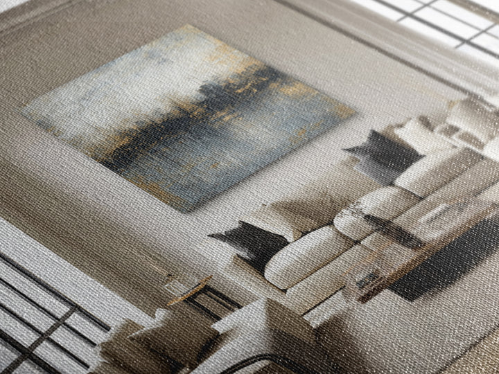 Quiet City Skyline Framed Canvas Print, Law Office Art, Law, Office Decor, Fine Art, Counsel, Modern Decor, Fine Art Print, LOA-3x2-64