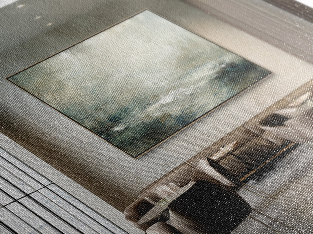 Deep Green and Walnut Toned Abstract Canvas Print, Law Office Art, Gifts for Lawyers, Office Decor, Fine Art, Counsel, LOA-3x2-73