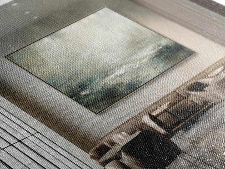 Deep Green and Walnut Toned Abstract Canvas Print, Law Office Art, Gifts for Lawyers, Office Decor, Fine Art, Counsel, LOA-3x2-73