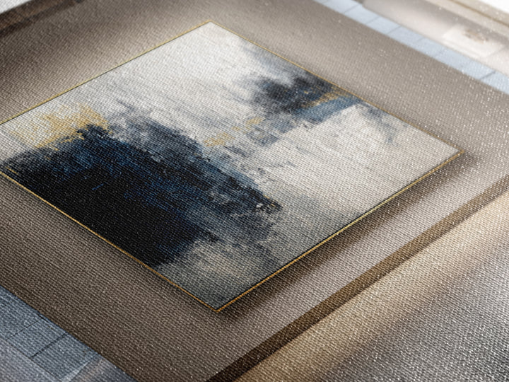 Abstract Navy and Gold Composition for Authority Framed Canvas Print, Law Office Art, Law School, Office Decor, Abstract Art, LOA-3x2-80