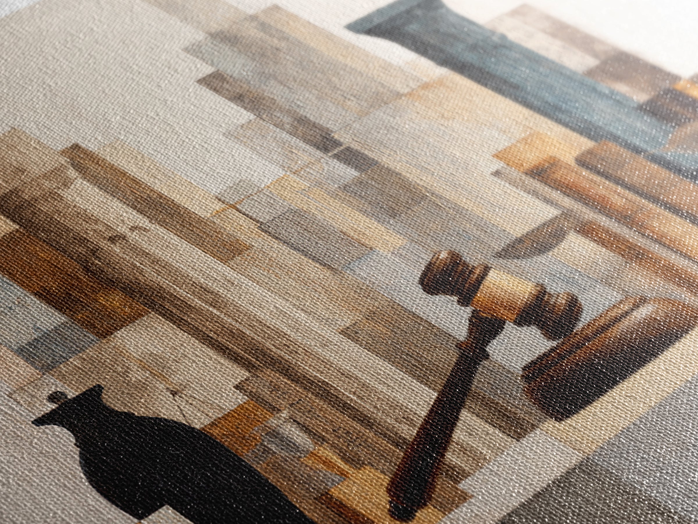 Classic Gavel Still Life Canvas Print, Law Office Art, Lawyer, Office Decor, Oil Painting, Counsel, Neutral Decor, Modern Decor, LOA-3x2-89
