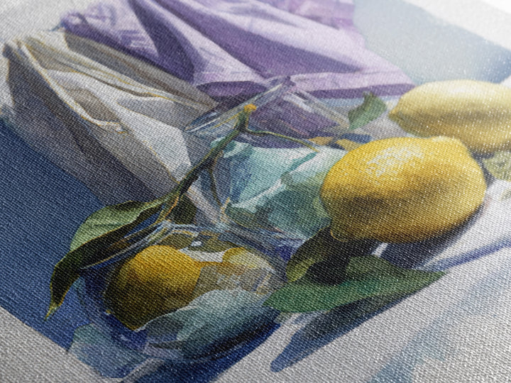 Lemon and Clean Linen Still Life Canvas Print, Laundry Room Art, Printable Art, Living Room Decor, Clean, Whimsical Art, LRA-1x1-3
