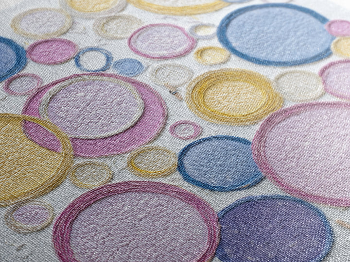 Soap Bubbles Rendered as Playful Abstract Circles Canvas Print, Laundry Room Art, Gallery Wall Prints, Living Room Decor, Clean, LRA-1x1-30