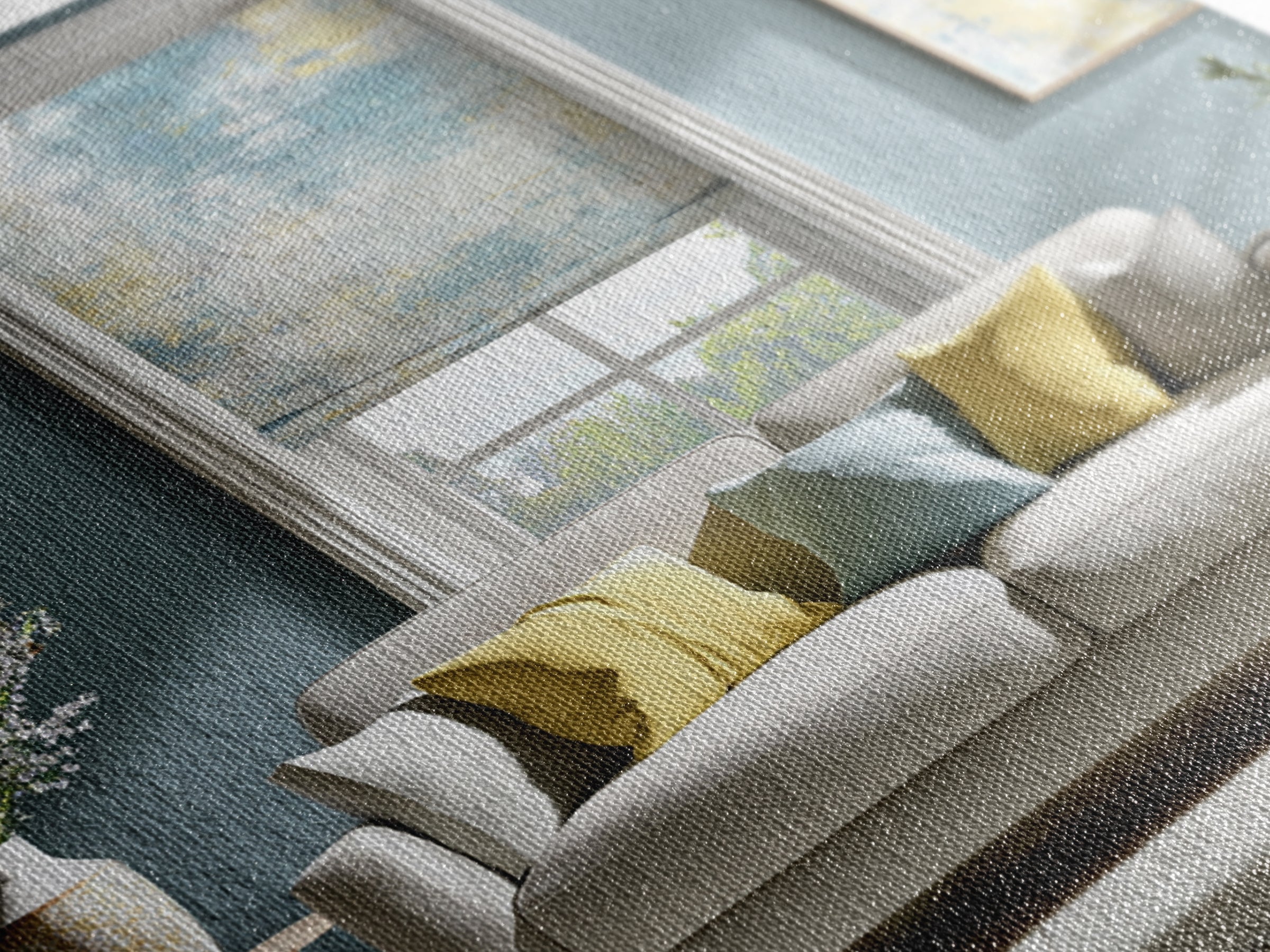 Linen Texture Abstract Canvas Print, Laundry Room Art, New Home Gift, Living Room Decor, Abstract Art, Clean, LRA-1x1-36