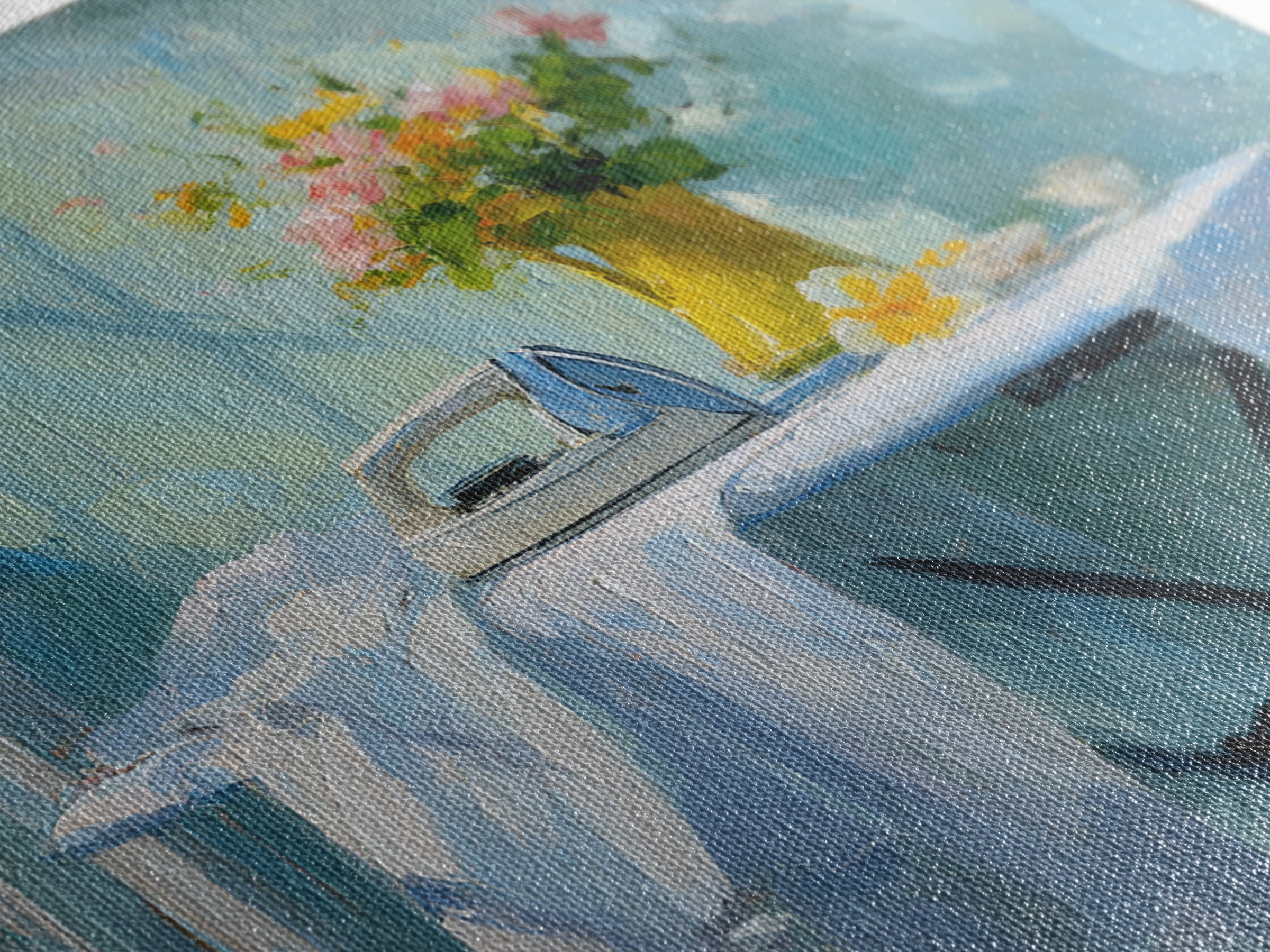 Ironing Board Still Life Framed Canvas Print, Laundry Room Art, Living Room Decor, Oil Painting, Clean, Wall Art Print, LRA-1x1-48