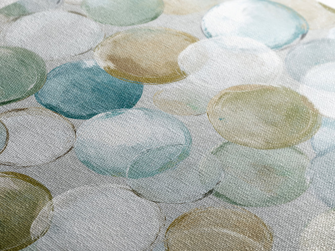 Soap Bubbles Rendered as Playful Abstract Circles Canvas Print, Laundry Room Art, Gallery Wall Prints, Living Room Decor, Clean, LRA-1x1-54