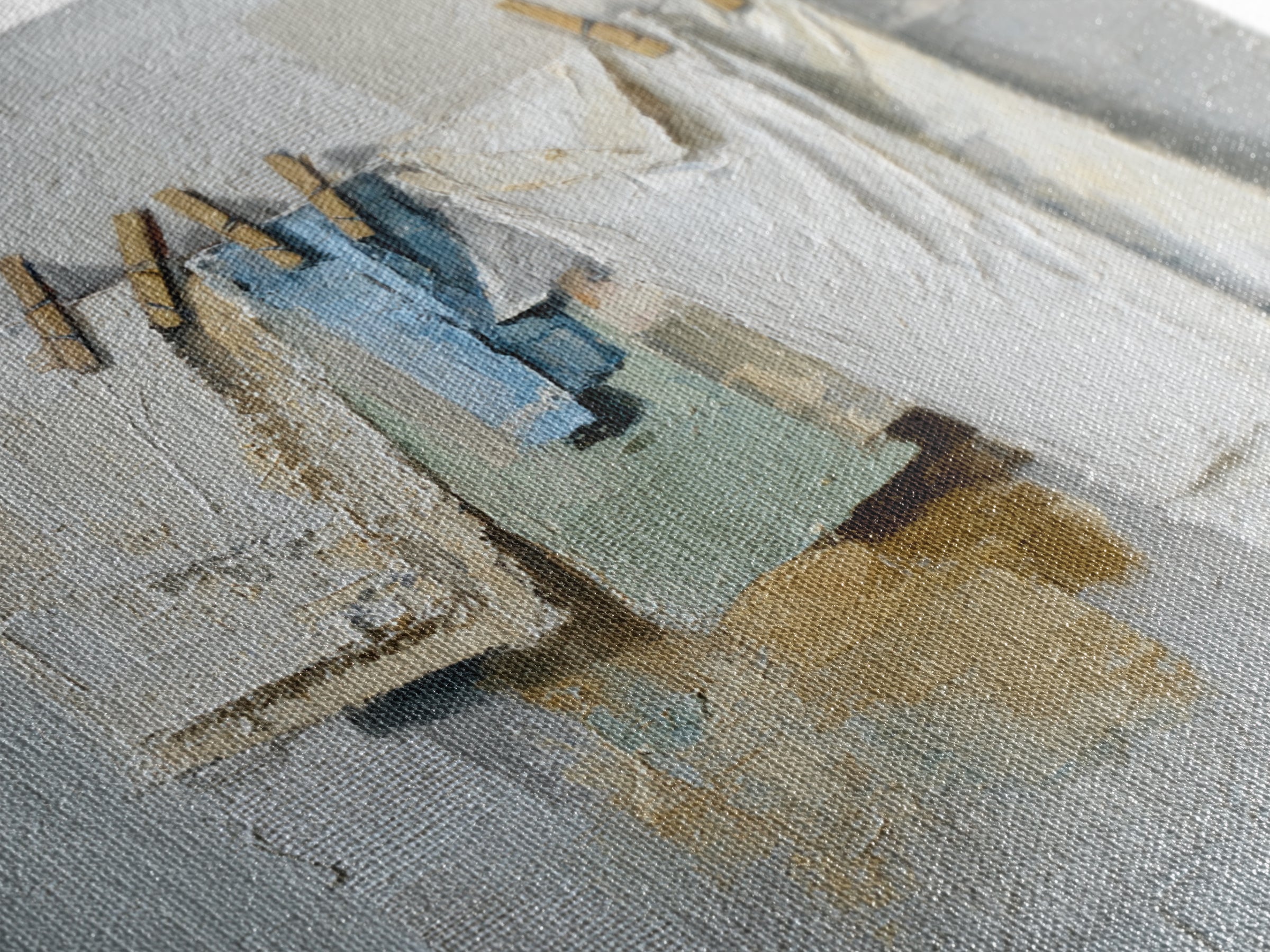 Linen Texture Abstract Canvas Print, Laundry Room Art, Custom Wall Art, Living Room Decor, Abstract Art, Clean, Modern Decor, LRA-1x1-60