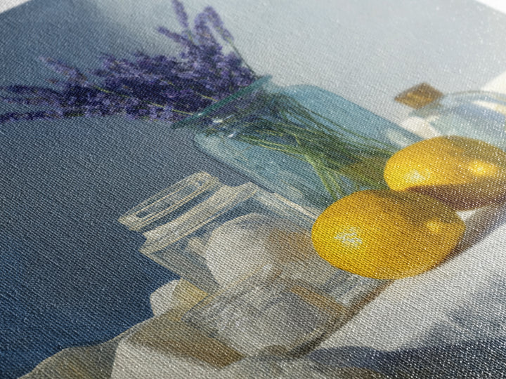 Lemon and Clean Linen Still Life Canvas Print, Laundry Room Art, Modern Decor, Living Room Decor, Abstract Art, Clean, LRA-1x1-75