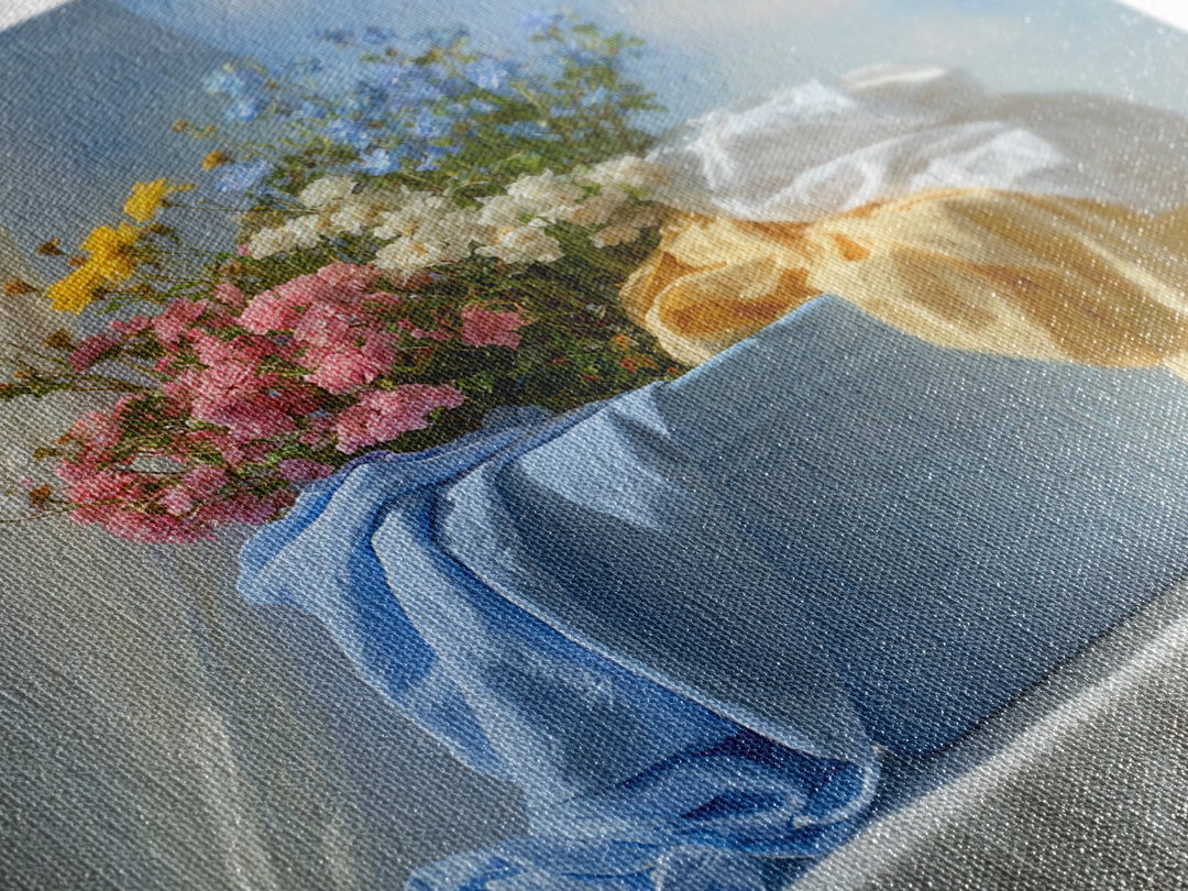 Blue Laundry Basket Canvas Print, Laundry Room Art, Room Decor, Living Room Decor, Fine Art, Clean, New Home Gift, LRA-1x1-77