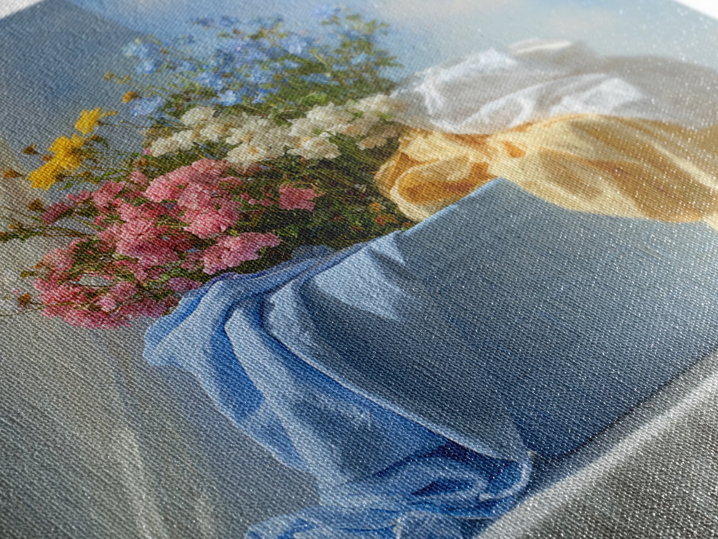 Blue Laundry Basket Canvas Print, Laundry Room Art, Room Decor, Living Room Decor, Fine Art, Clean, New Home Gift, LRA-1x1-77
