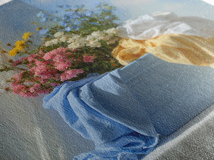 Blue Laundry Basket Canvas Print, Laundry Room Art, Room Decor, Living Room Decor, Fine Art, Clean, New Home Gift, LRA-1x1-77