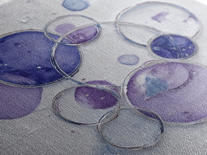 Soap Bubbles Rendered as Playful Abstract Circles Canvas Print, Laundry Room Art, Gallery Decor, Living Room Decor, Clean, LRA-1x1-78