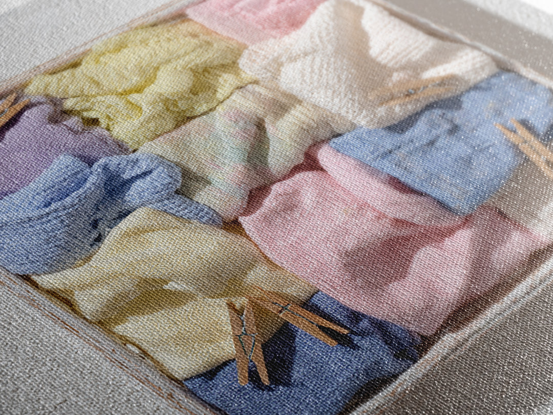 Basket of Folded Towels Canvas Print, Laundry Room Art, Modern Decor, Living Room Decor, Fine Art, Clean, Wall Decor, LRA-1x1-86