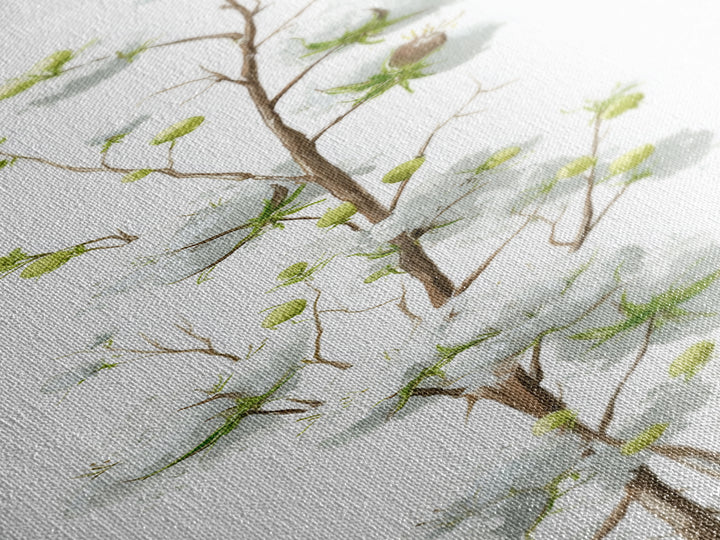 Fresh Cotton Branch Botanical Study Framed Canvas Print, Laundry Room Art, Painting, Living Room Decor, Oil Painting, Clean, LRA-1x3-19