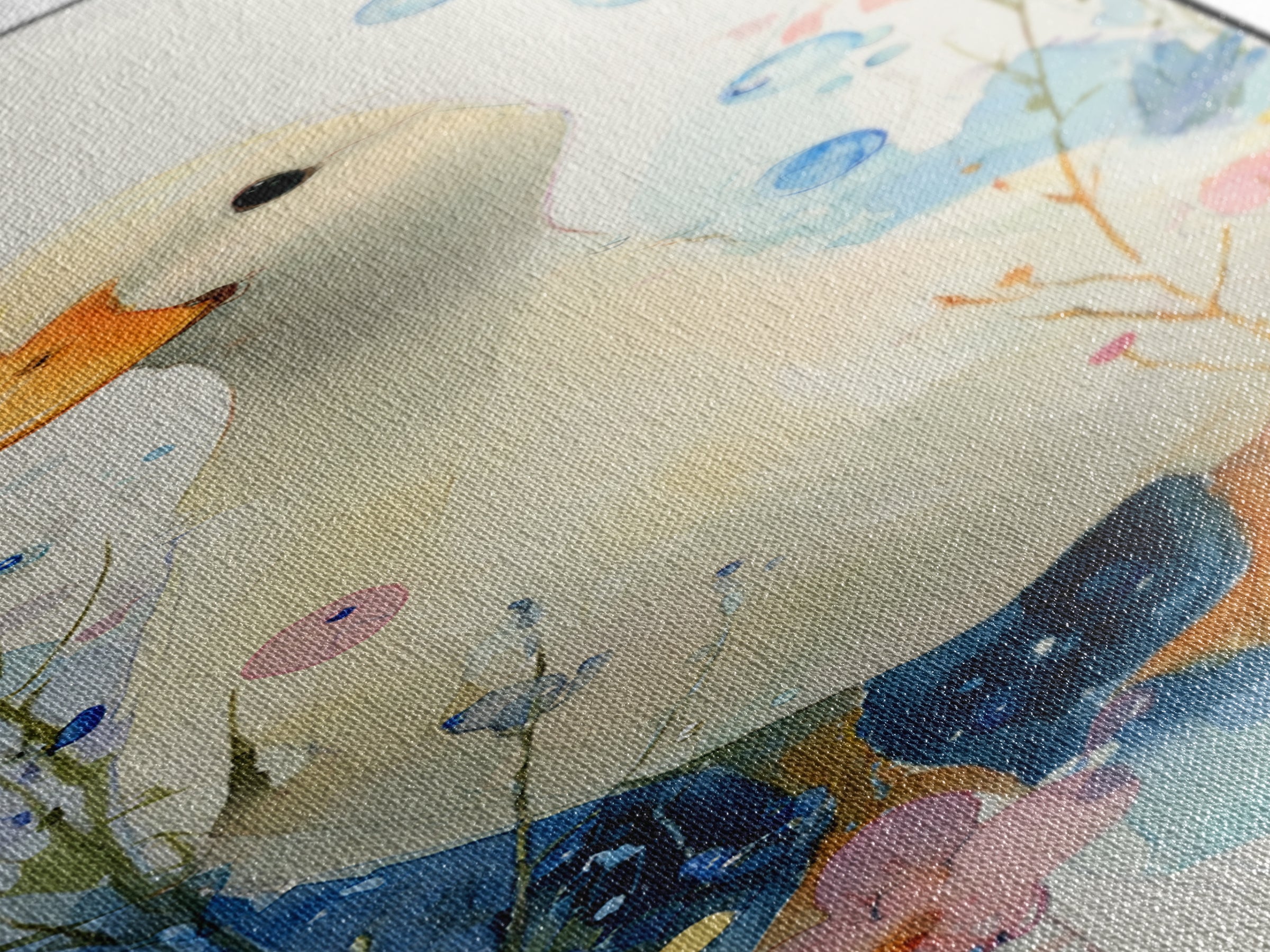 Duck and Bubbles Whimsical Watercolor Canvas Print, Laundry Room Art, Living Room Decor, Oil Painting, Clean, LRA-1x3-27