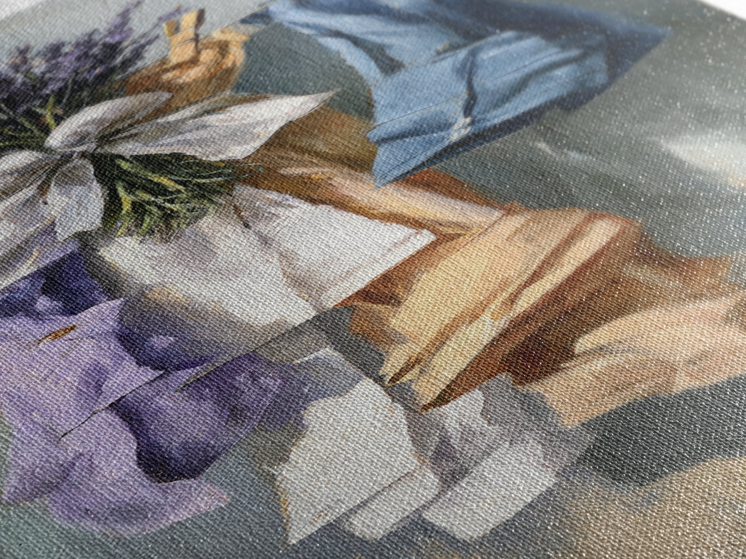 Lavender Sachet and Ribbon Still Life Framed Canvas Print, Laundry Room Art, Modern Decor, Living Room Decor, Fine Art, Clean, LRA-1x3-29