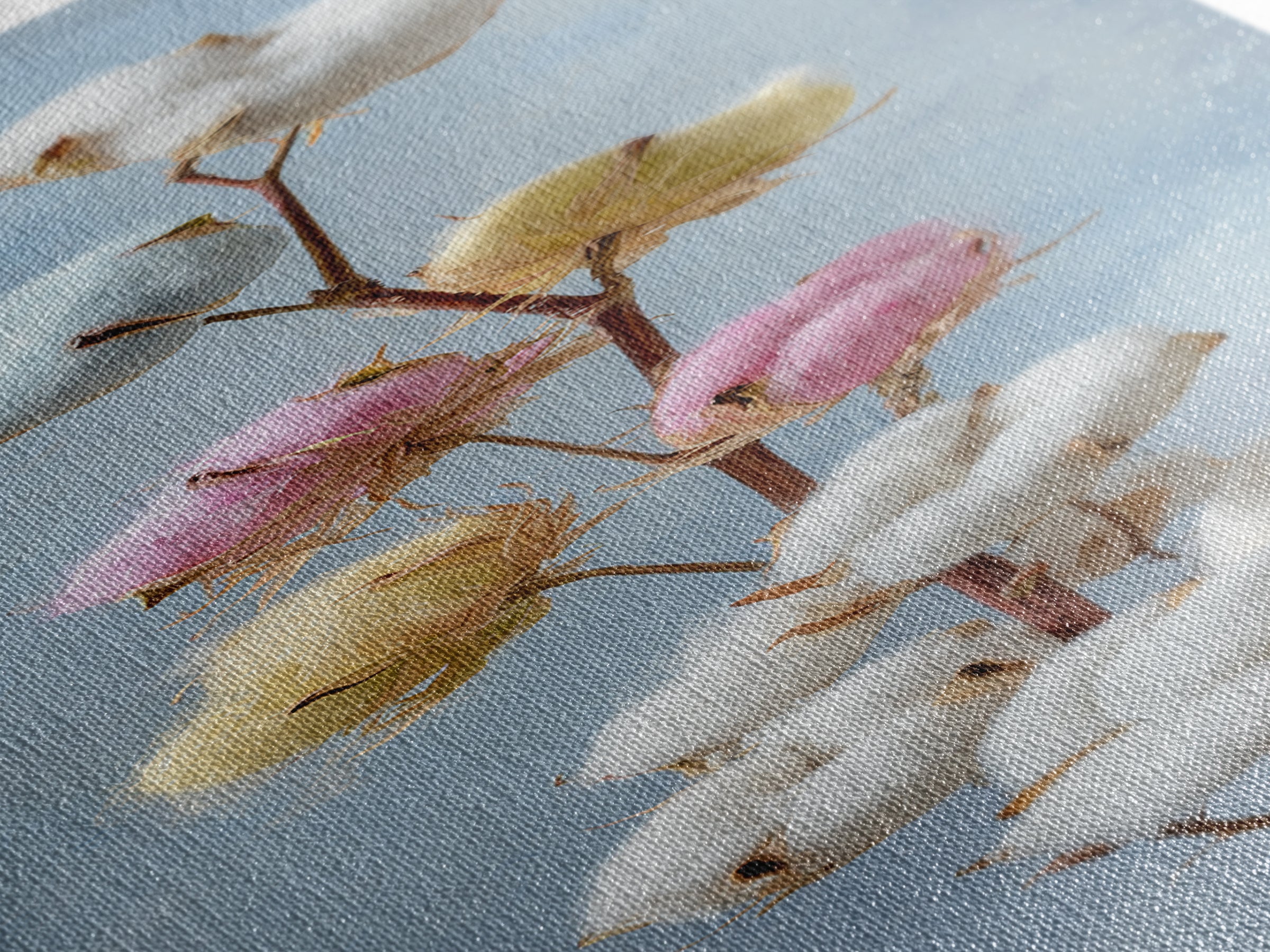 Fresh Cotton Branch Botanical Study Canvas Print, Laundry Room Art, Digital Print, Living Room Decor, Watercolor Art, Clean, LRA-1x3-43