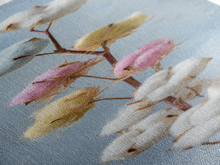 Fresh Cotton Branch Botanical Study Canvas Print, Laundry Room Art, Digital Print, Living Room Decor, Watercolor Art, Clean, LRA-1x3-43